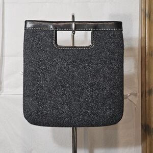 Vintage-Banana Republic Wool Felt Clutch Bag Cutout Handle Modern Chic~ LIKE NEW